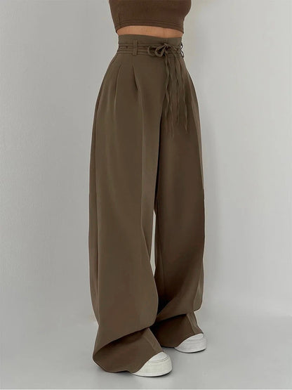 Lace-up casual trousers