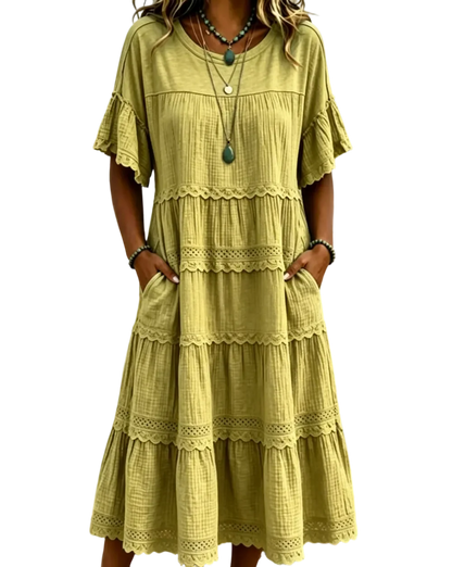 🔥Cool & breathable fabric🍃Women's Vintage Patchwork Lace Dress.