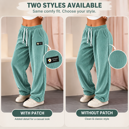 Bestseller🏆Women's Solid Straight Leg Corduroy Bottoms