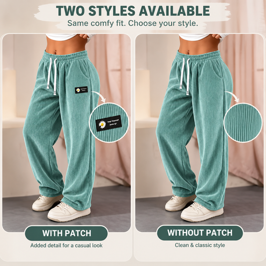 Bestseller🏆Women's Solid Straight Leg Corduroy Bottoms