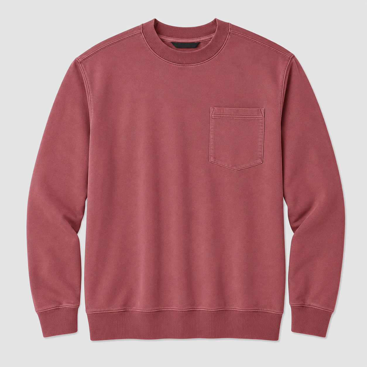 Vintage Washed Unisex Pocket Crewneck Sweatshirt