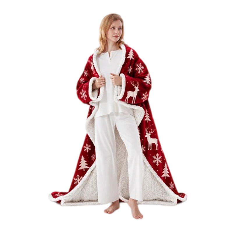 🔥Wearable Heated Blanket with Foot Pocket Sherpa🔥Overheat Protection & Auto Shut-Off