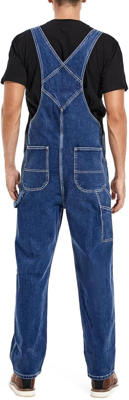 🔥CLEARANCE SALE🔥Men's Heavy-Duty Denim Bib Overalls – Adjustable Straps & Utility Pockets