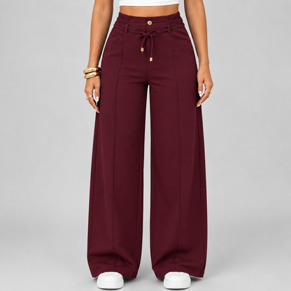 💥Last Day Promotion💥New Summer Drawstring High Waist Wide Leg Pants