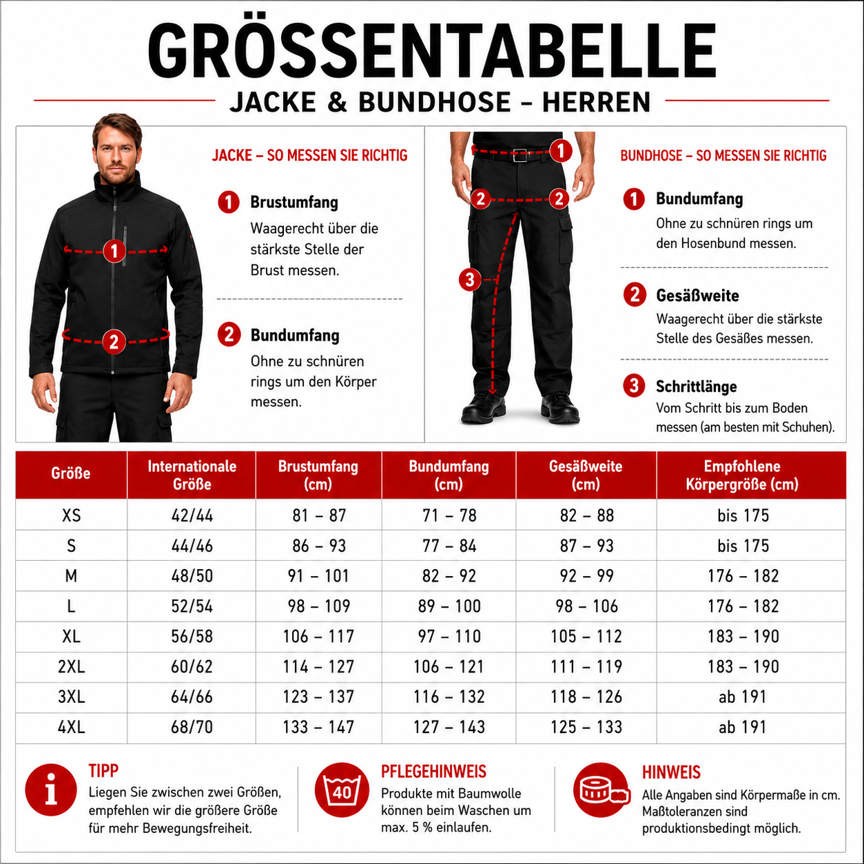 Offizieller Markenshop-Softshelljacke x Bundhose Set