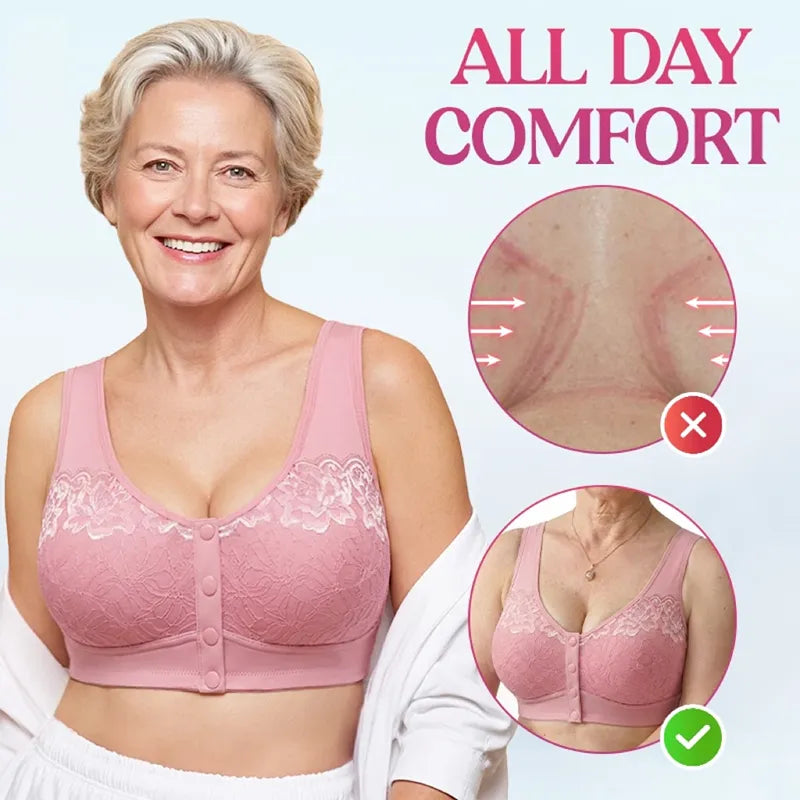 💥Last Day🔥Front Closure Breathable Cotton Lifting Bra for Seniors