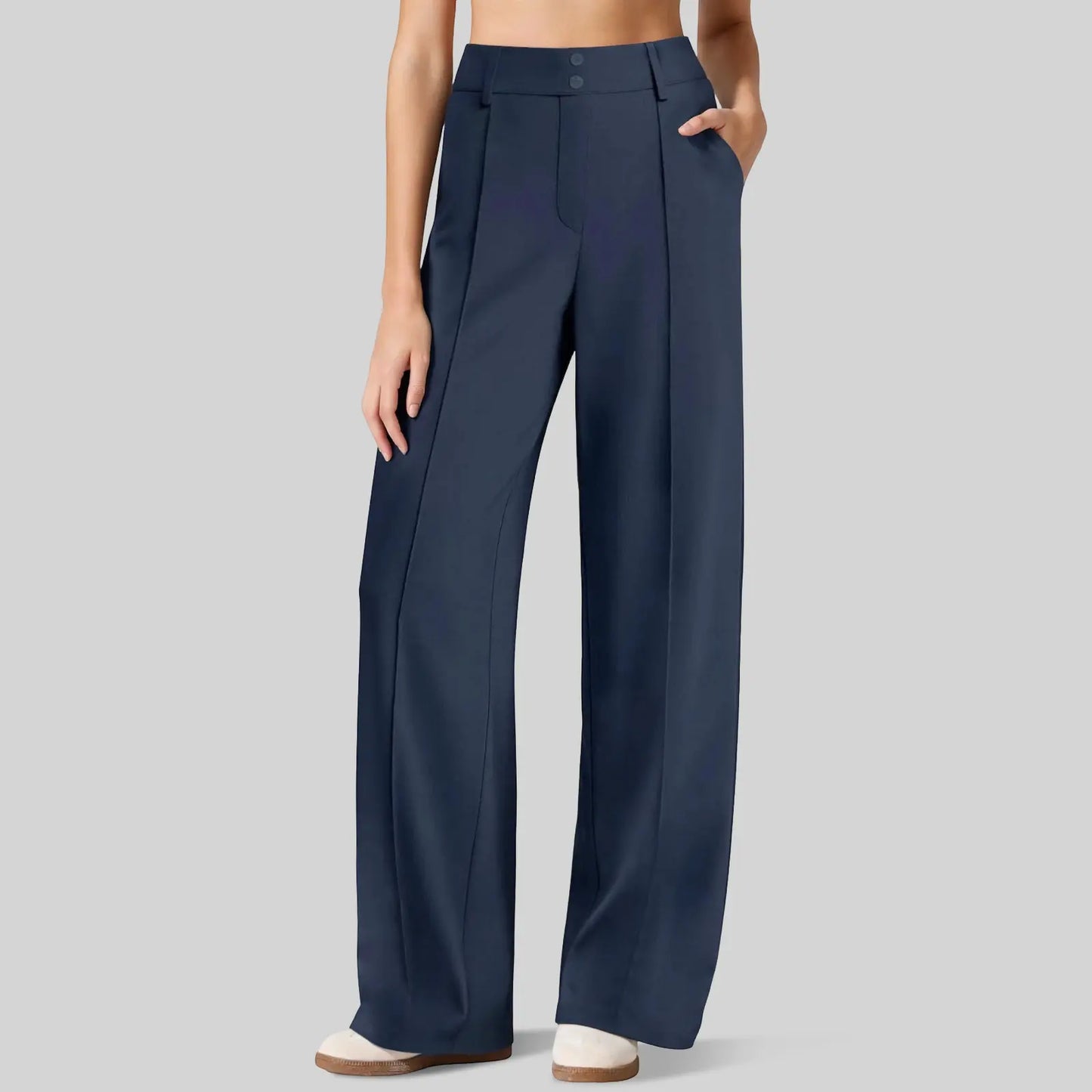 Women's Straight Leg Ponte Yoga Pants with Pockets