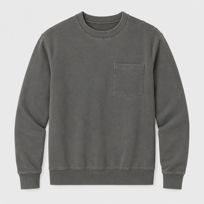 【LAST DAY SALE】Vintage Washed Unisex Pocket Crewneck Sweatshirt