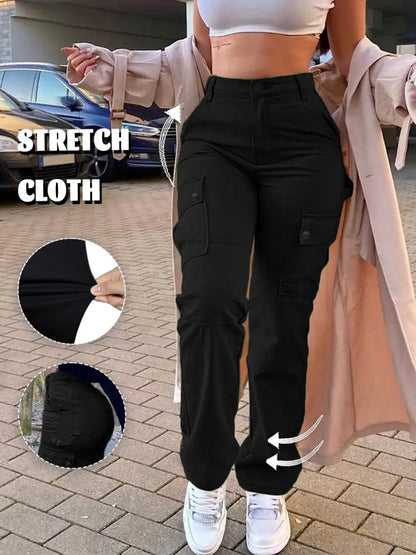 Women's High Waist Stretch Cargo Pants