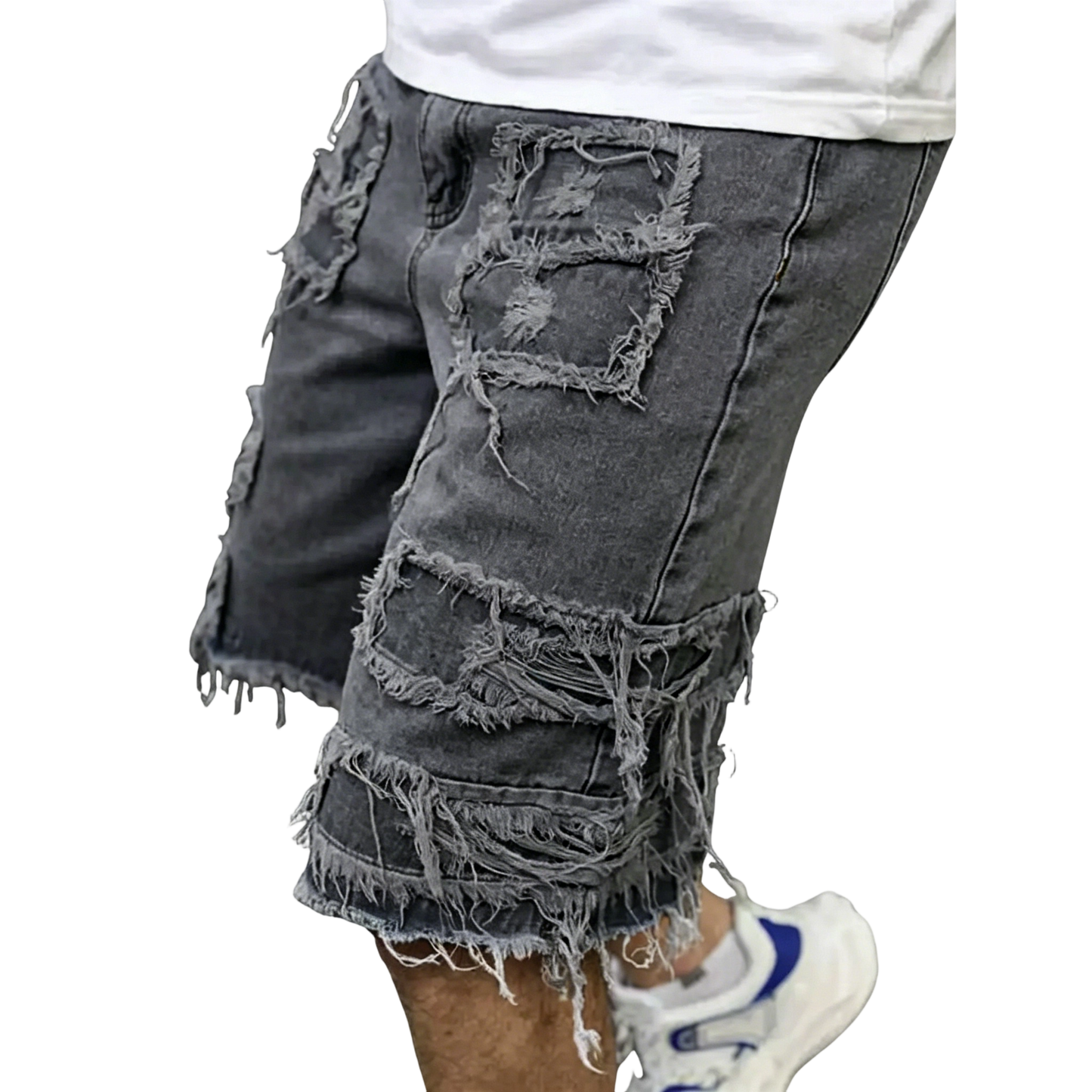 ⚡FINAL SALE⚡Raw Hem Denim Shorts with Rips – Edgy Urban Casual Warm-Weather Essential