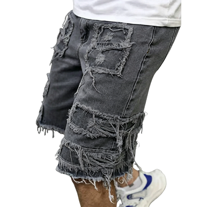 ⚡FINAL SALE⚡Raw Hem Denim Shorts with Rips – Edgy Urban Casual Warm-Weather Essential