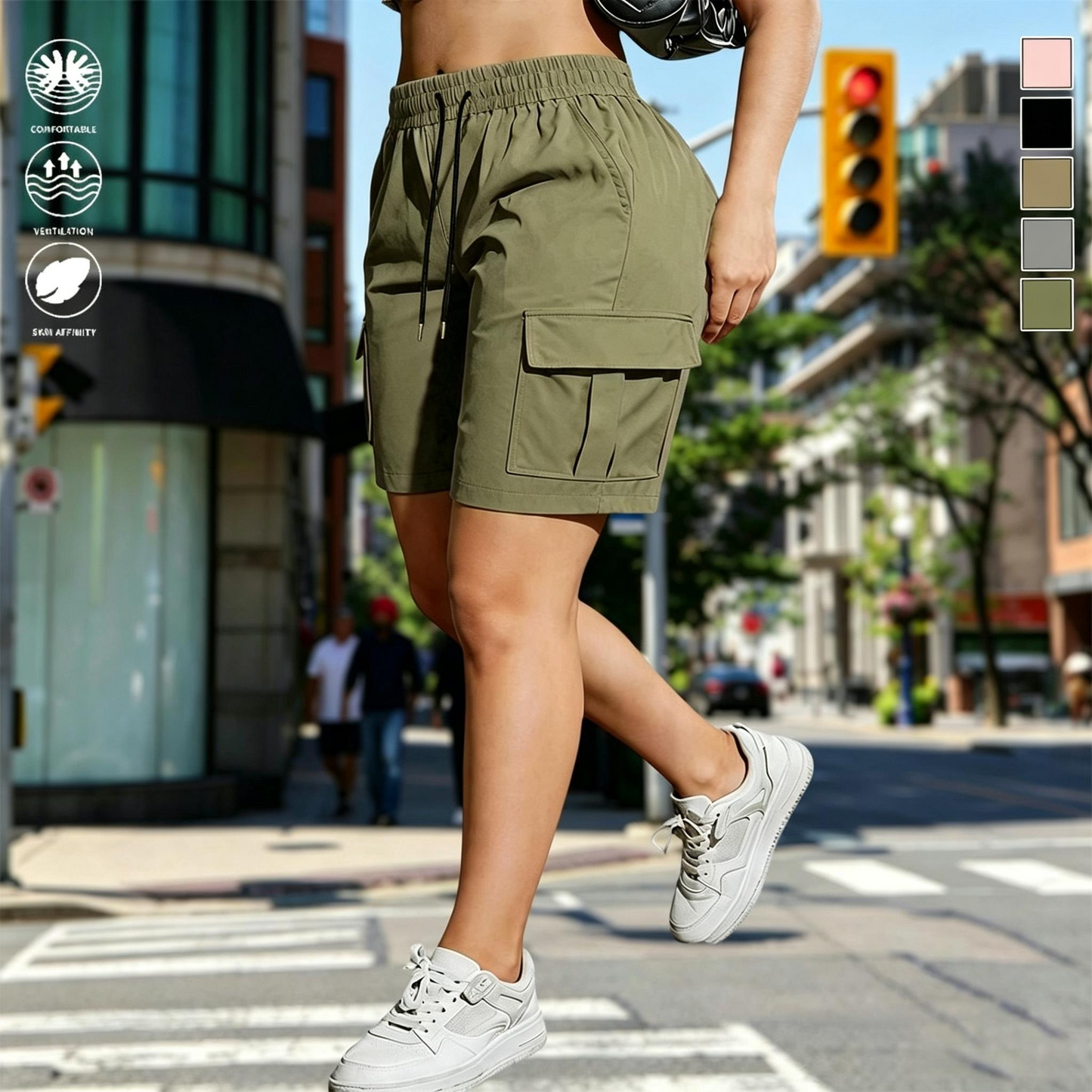 【End of Summer Sale】Women’s outdoor cargo shorts—multi-pocket design