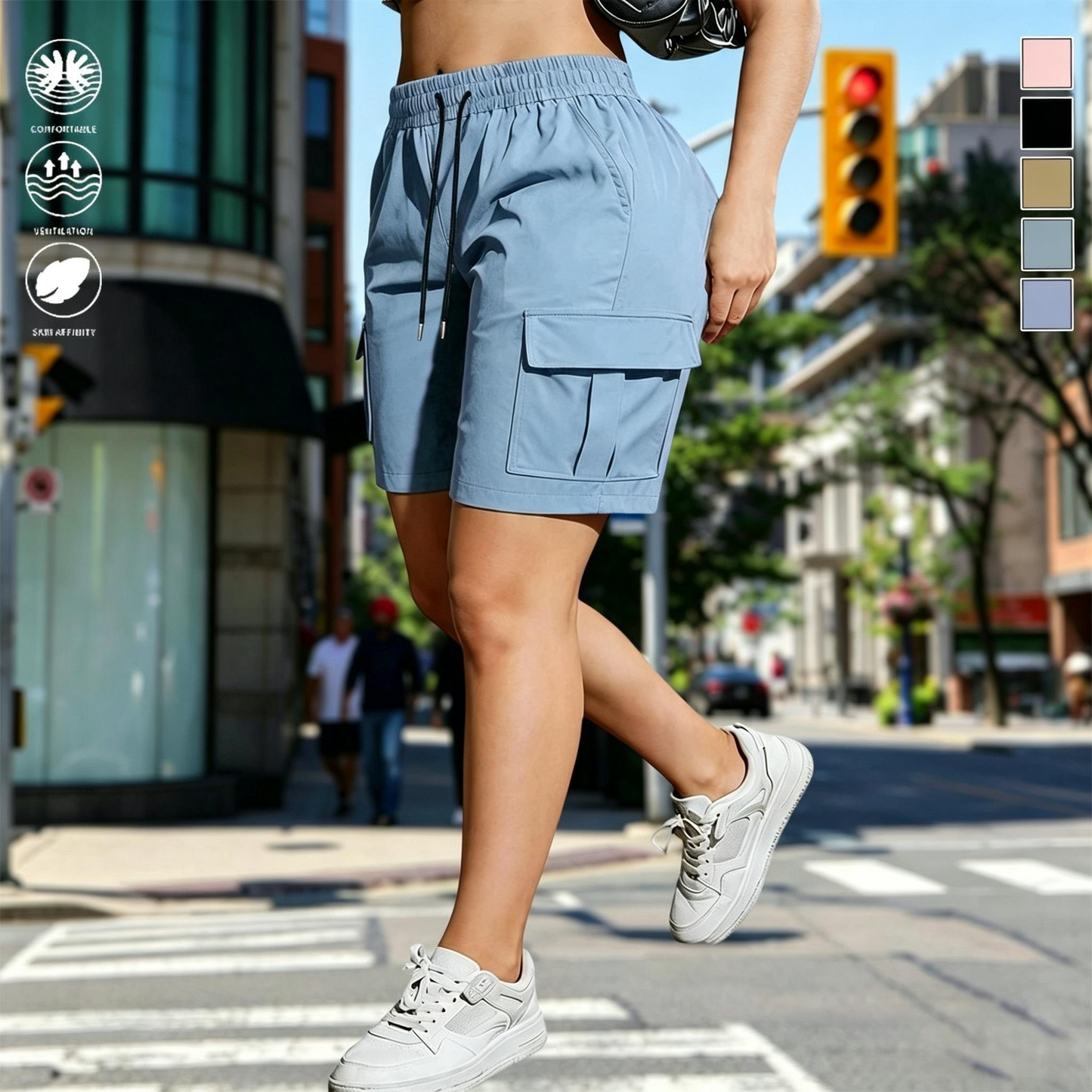 【End of Summer Sale】Women’s outdoor cargo shorts—multi-pocket design
