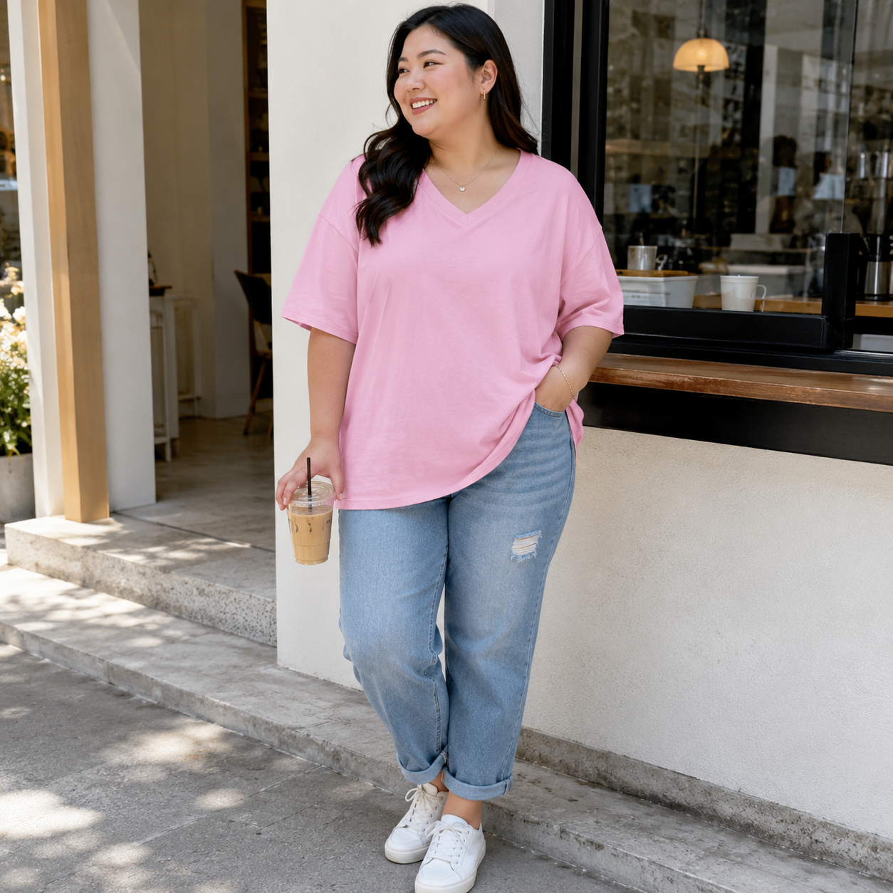 【End of Summer Sale】Women's V Neck T Shirts Summer Half Sleeve Tee