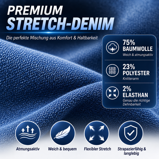 8er Herren Flex-Stretch Jeans – Slim Straight Fit mit 5 Taschen
