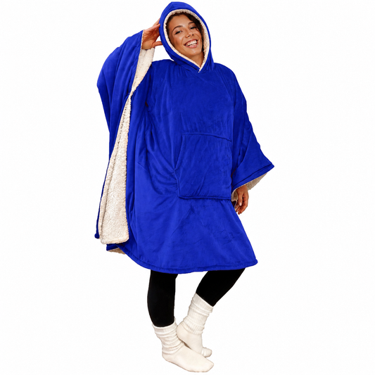 Black Friday Sale - 60" x 80" Wearable Hooded Blanket with Logo Patch