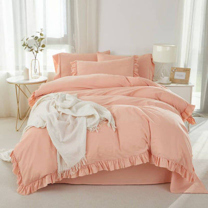 Duvet Cover Set-Ruffled Fringe Minimalist