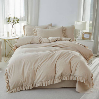 Duvet Cover Set-Ruffled Fringe Minimalist