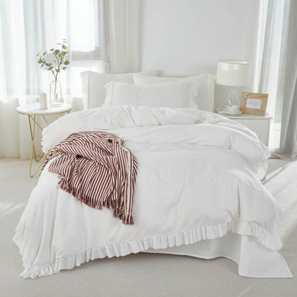 Duvet Cover Set-Ruffled Fringe Minimalist