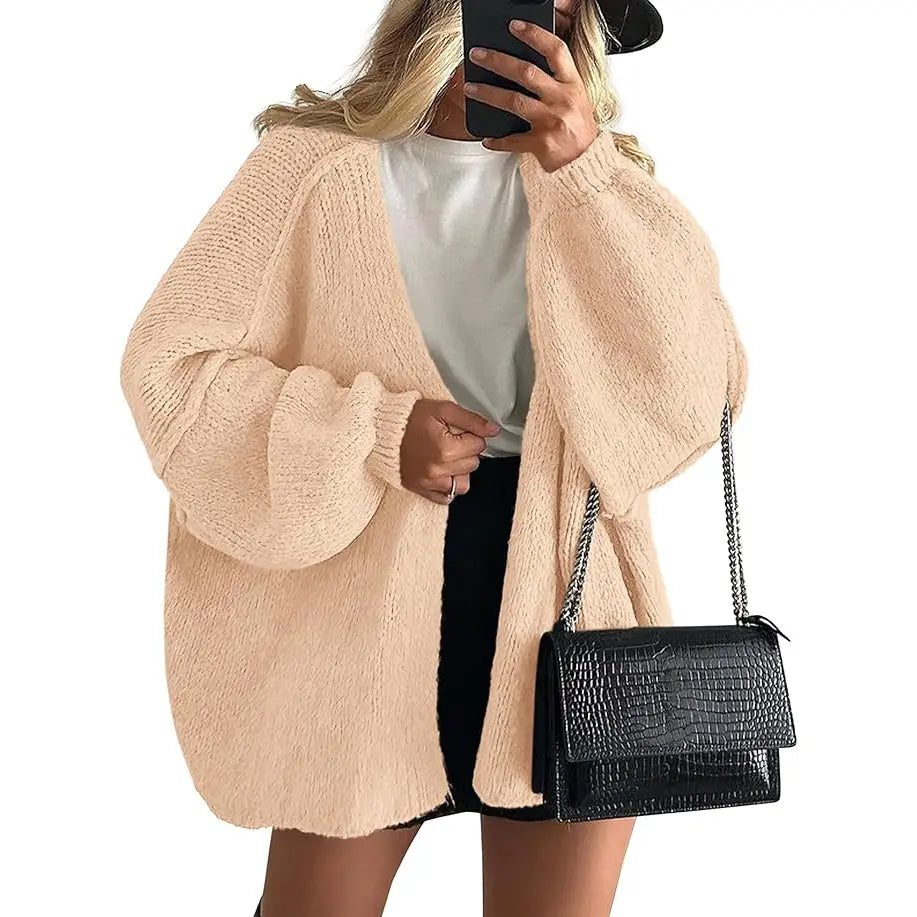 Women's Oversized Cardigan Sweater - Lightweight Knit