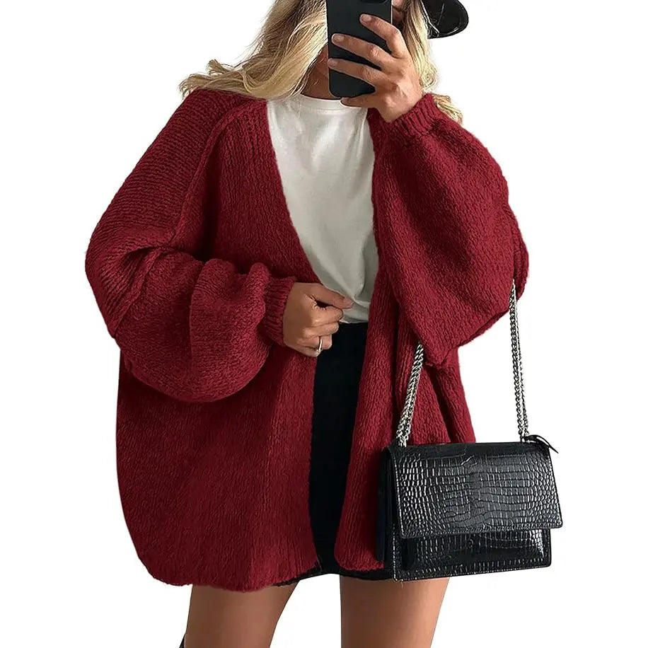 Women's Oversized Cardigan Sweater - Lightweight Knit