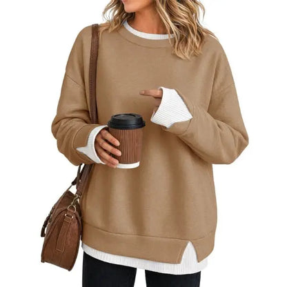 Women's Fake Two Piece Layered Sweatshirt