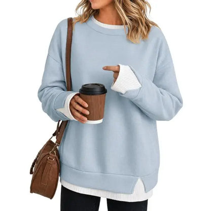 Women's Fake Two Piece Layered Sweatshirt