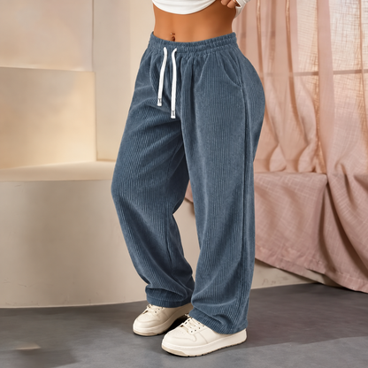[LAST DAY SALE]Women's Solid Straight Leg Corduroy Bottoms