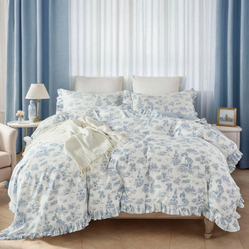 Duvet Cover Set-Blue Floral French Country