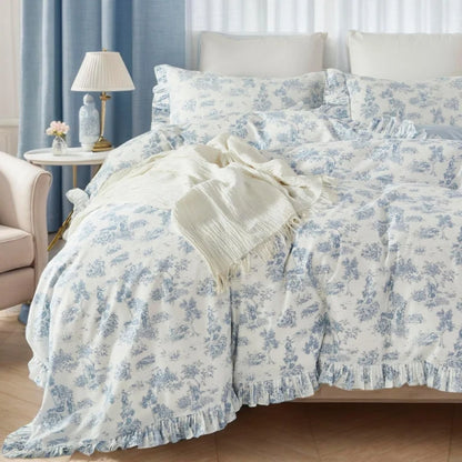 Duvet Cover Set-Blue Floral French Country