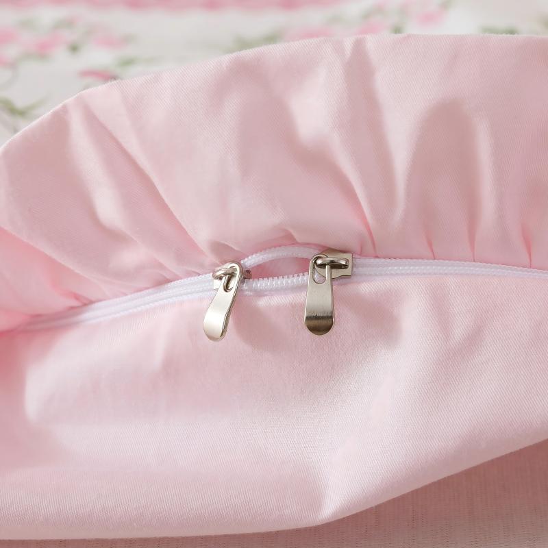 Duvet Cover Set - Botanical Stripe Ruffle