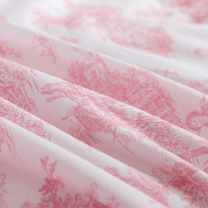 Duvet Cover Set - Pastoral Toile Ruffle