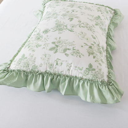 Duvet Cover Set - Vintage Botanical Ruffle