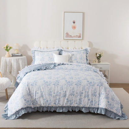 Duvet Cover Set - Vintage Botanical Ruffle