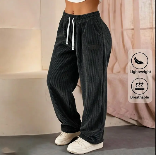 [LAST DAY SALE]Women's Solid Straight Leg Corduroy Bottoms