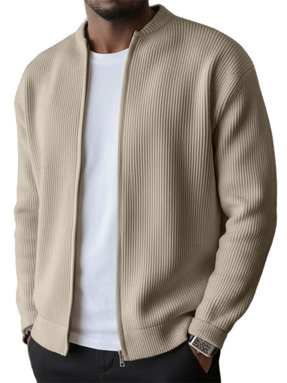 Men's Ribbed Zip-Up Jacket — Comfortable, Casual & Easy to Style