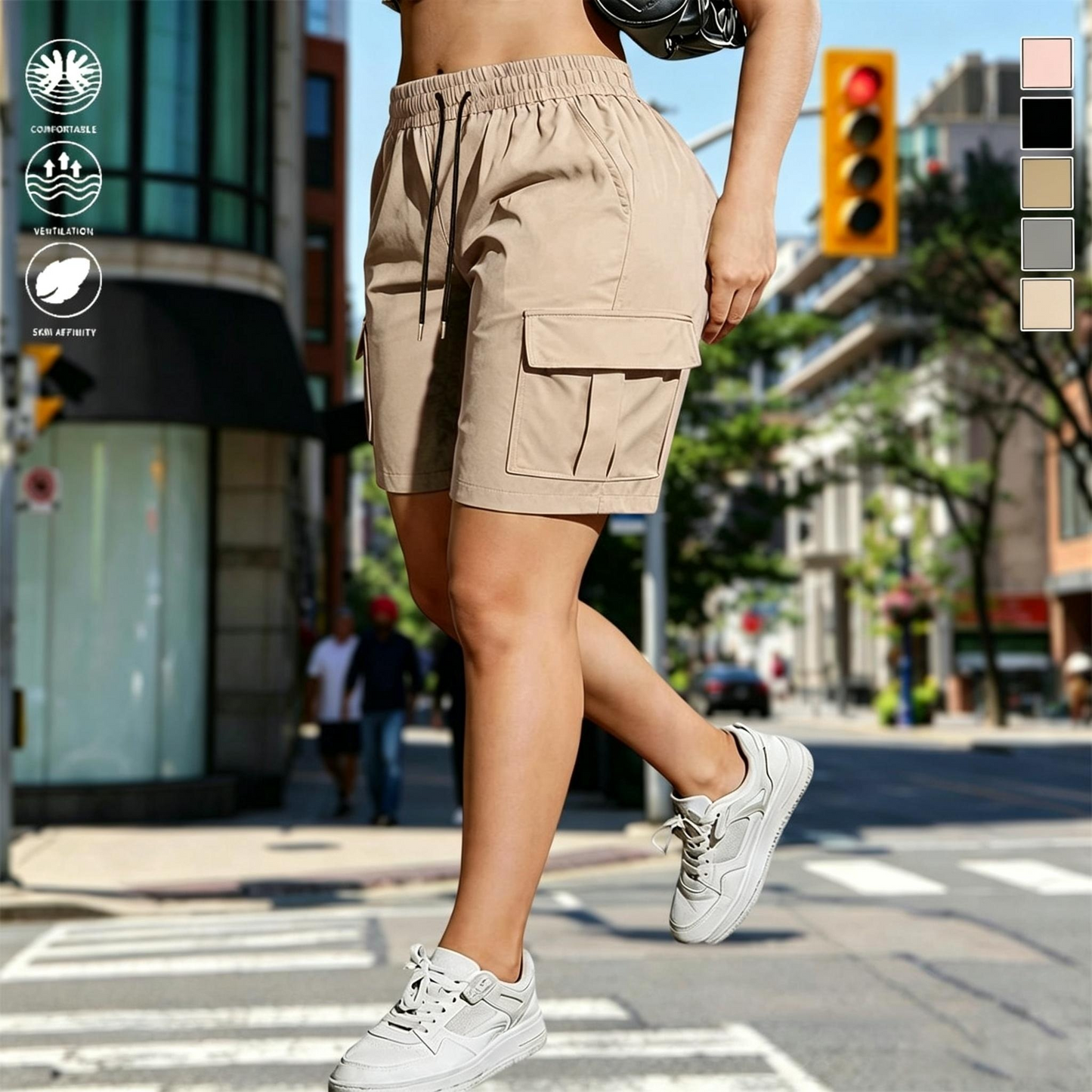 【LAST DAY SALE】Women’s outdoor cargo shorts—multi-pocket design