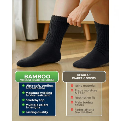 Women's Bamboo Diabetic Crew Socks