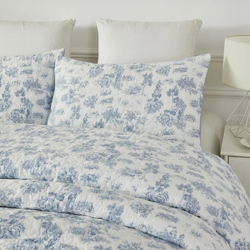 Quilt Bedding Set-French Country Blue Floral