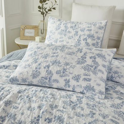 Quilt Bedding Set-French Country Blue Floral