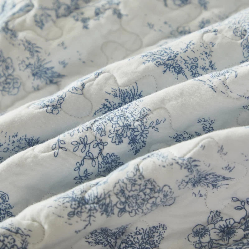Quilt Bedding Set-French Country Blue Floral