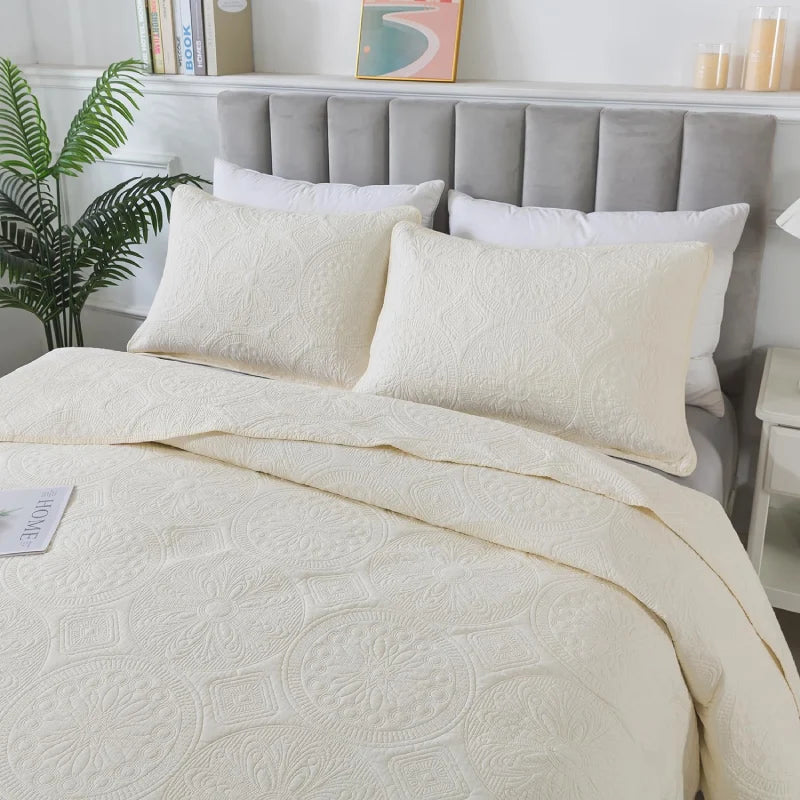 Quilt Bedding Set-Geometric Pattern Boho
