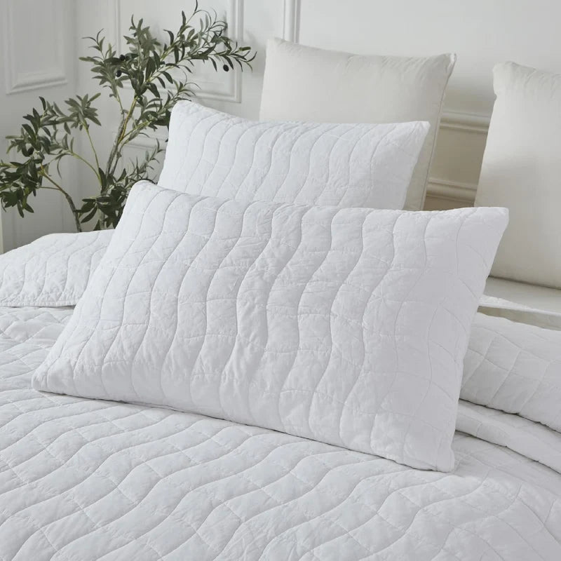 Quilt Bedding Set-Modern Simple White