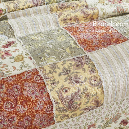 Quilt Bedding Set-Patchwork Flowers Print Luxury