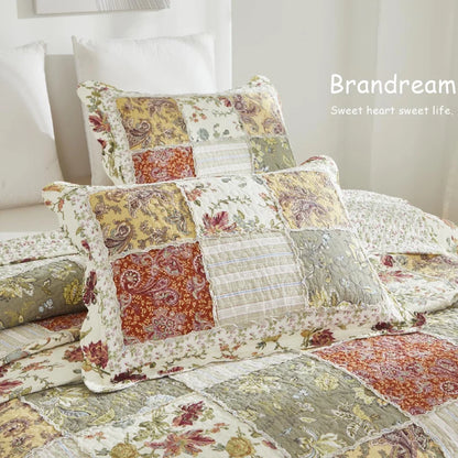 Quilt Bedding Set-Patchwork Flowers Print Luxury