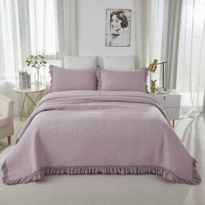Quilt Bedding Set-Ruffle Bedspread