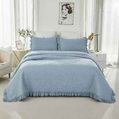 Quilt Bedding Set-Ruffle Bedspread
