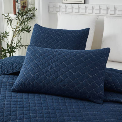 Quilt Bedding Set-Navy Blue
