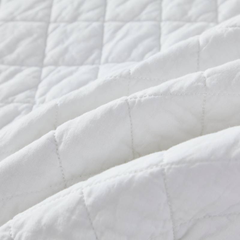 Quilt Bedding Set-White Botanical Flower