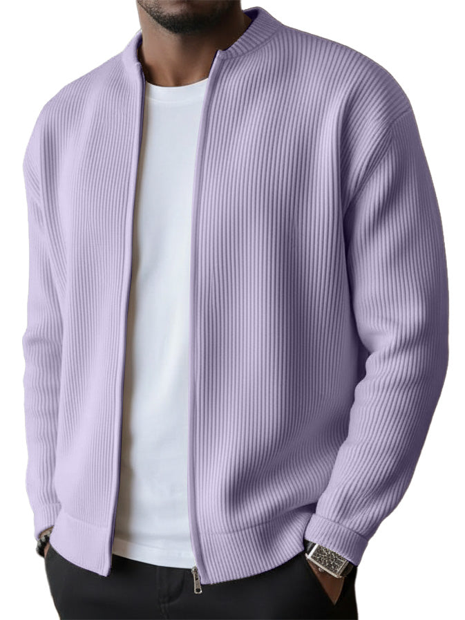 Men's Ribbed Zip-Up Jacket — Comfortable, Casual & Easy to Style